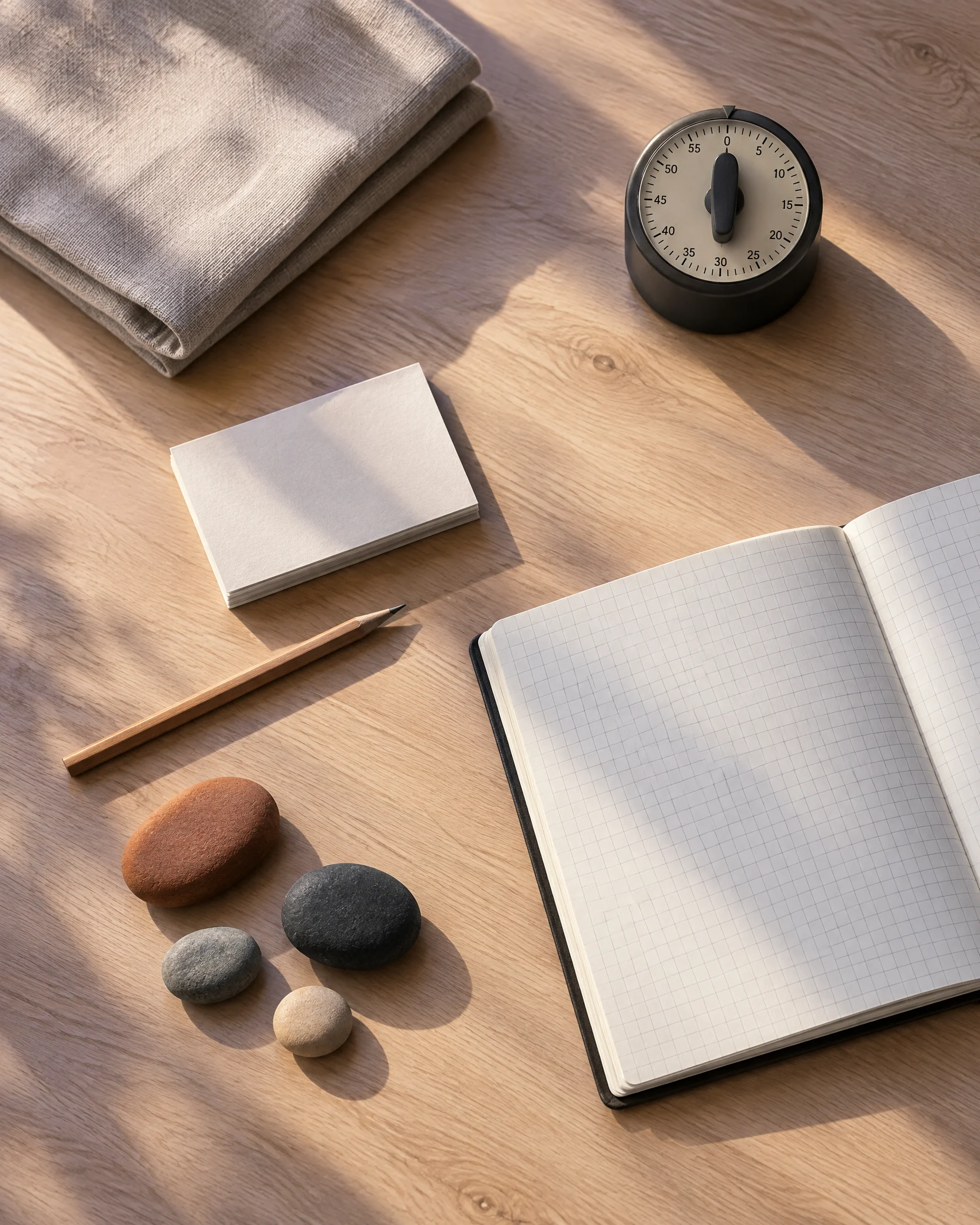 Career decision materials arranged on a worktable